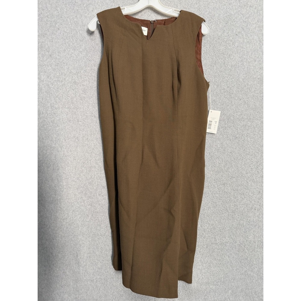 Katherine Kelly Collection Dress Womens 12 Brown Wool Blend Sheath Lined Work